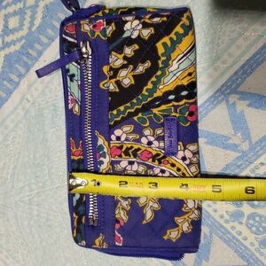 Vera Bradley Floral Blue Women's Corner Zip Wallet